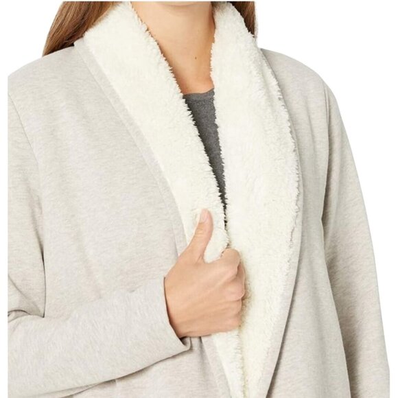 L.L. Bean 1912 Sherpa Lined Cardigan Jacket  Oatmeal Heather Size L - Picture 6 of 9